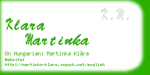 klara martinka business card