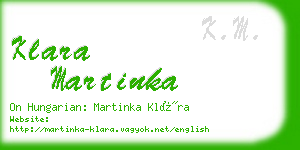 klara martinka business card